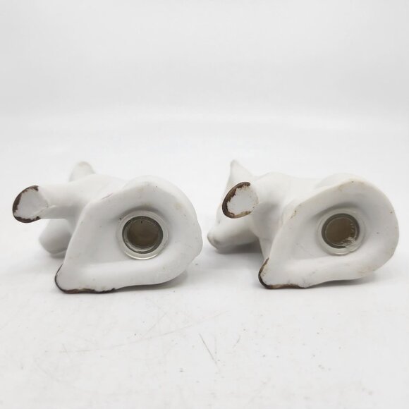 Vintage Sitting Pig Piggies Salt & Pepper Shakers Set Bisque Porcelain 2.25 in - Picture 5 of 6